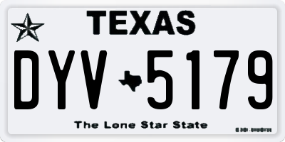 TX license plate DYV5179