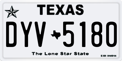 TX license plate DYV5180