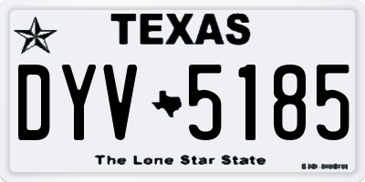 TX license plate DYV5185