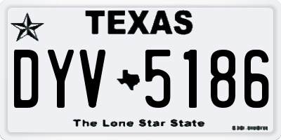 TX license plate DYV5186