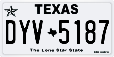 TX license plate DYV5187