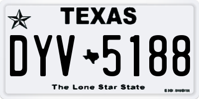 TX license plate DYV5188