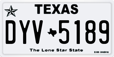 TX license plate DYV5189