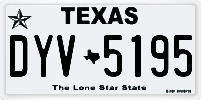 TX license plate DYV5195