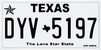 TX license plate DYV5197