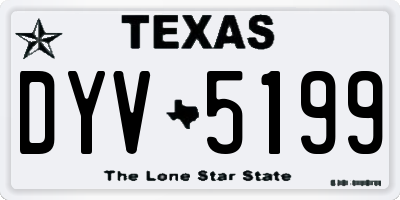 TX license plate DYV5199