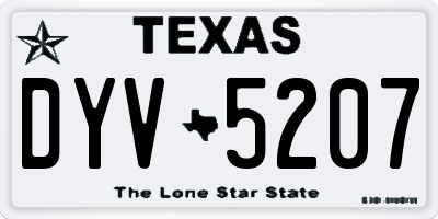 TX license plate DYV5207