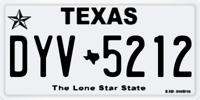 TX license plate DYV5212