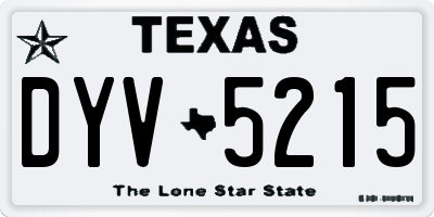 TX license plate DYV5215