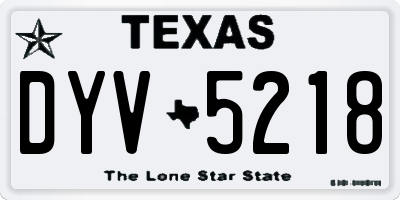 TX license plate DYV5218