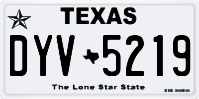 TX license plate DYV5219
