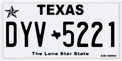 TX license plate DYV5221