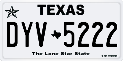 TX license plate DYV5222
