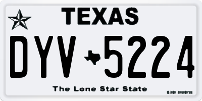 TX license plate DYV5224