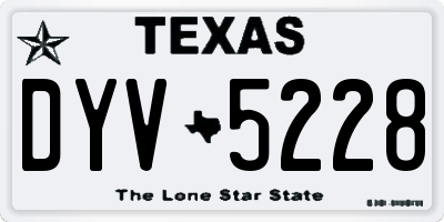 TX license plate DYV5228