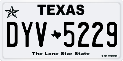 TX license plate DYV5229