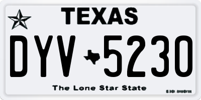 TX license plate DYV5230