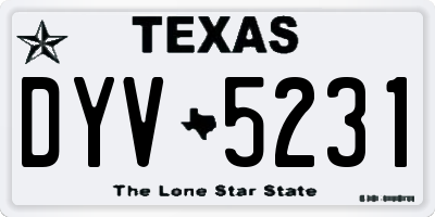 TX license plate DYV5231