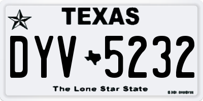 TX license plate DYV5232