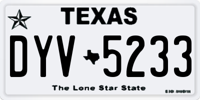 TX license plate DYV5233