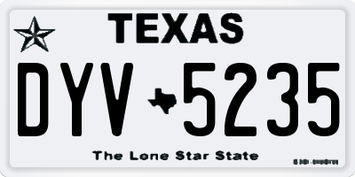 TX license plate DYV5235