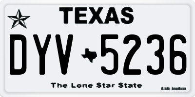 TX license plate DYV5236