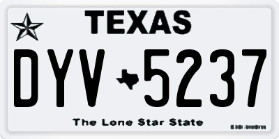 TX license plate DYV5237