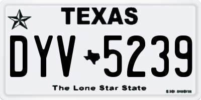TX license plate DYV5239