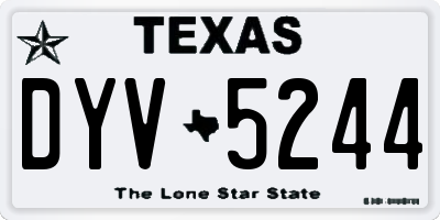 TX license plate DYV5244