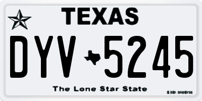 TX license plate DYV5245