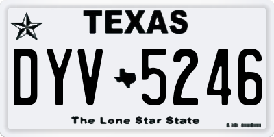 TX license plate DYV5246