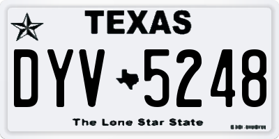 TX license plate DYV5248