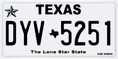 TX license plate DYV5251