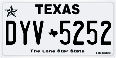 TX license plate DYV5252