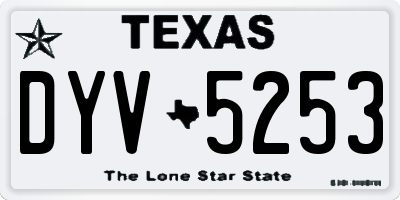 TX license plate DYV5253