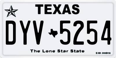 TX license plate DYV5254