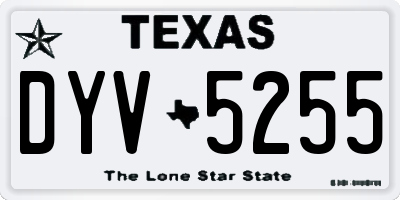 TX license plate DYV5255