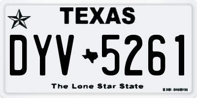 TX license plate DYV5261