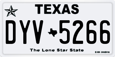 TX license plate DYV5266