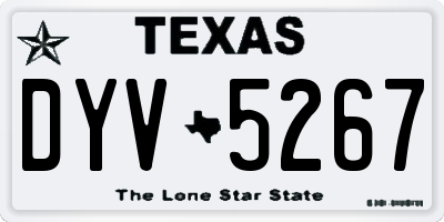 TX license plate DYV5267