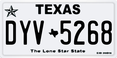 TX license plate DYV5268