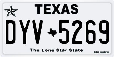 TX license plate DYV5269
