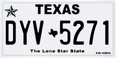 TX license plate DYV5271