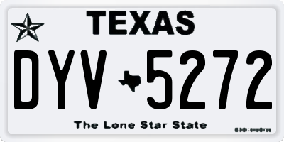 TX license plate DYV5272