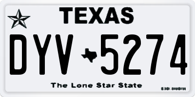 TX license plate DYV5274