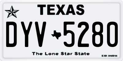 TX license plate DYV5280