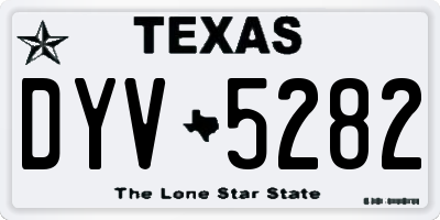 TX license plate DYV5282