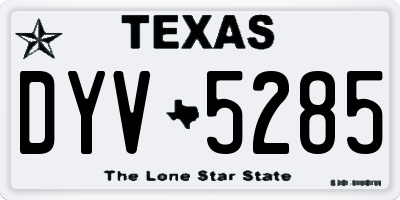 TX license plate DYV5285