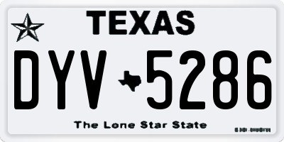TX license plate DYV5286