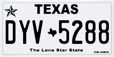 TX license plate DYV5288